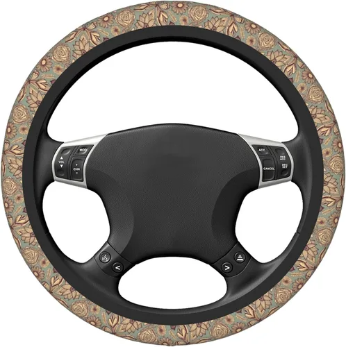 Miniatura 6 de Funda de volante de ajuste universal, accesorios para el interior del automóvil para mujeres y hombres, 15 pulgadas, transpirable, antideslizante