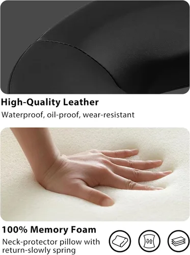 Miniatura 6 de TOROKOM Soporte ajustable para reposacabezas y almohada facial (color negro)