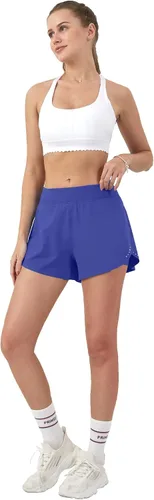Miniatura 6 de Aurefin Pantalones cortos de correr 2 en 1 para mujer, pantalones cortos deportivos de cintura alta para mujer, ligeros, para entrenamiento, yoga