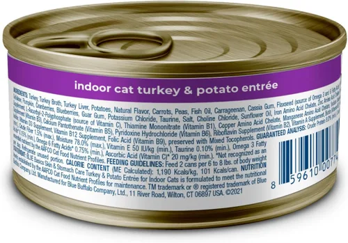 Miniatura 2 de Blue Buffalo Basics - Alimento húmedo para gatos adultos, sin granos, pavo, 3 onzas, 24