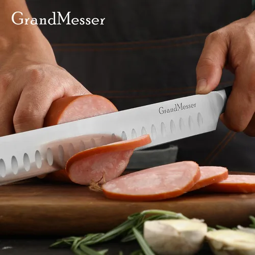Miniatura 5 de Cuchillo de trinchar, cuchillo de rebanar de 12 pulgadas para carne, acero alemán de primera calidad con mango ABS, para barbacoa, pechuga de pavo