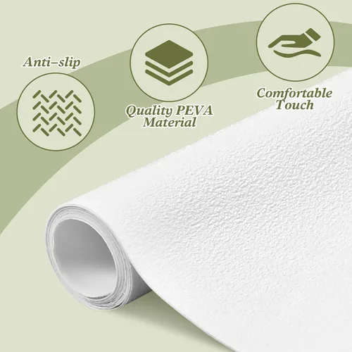 Miniatura 3 de Colingmill - Alfombrilla antideslizante de 16 x 40 pulgadas para bañera de vinilo adhesivo antideslizante antideslizante de seguridad blanca