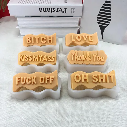 Miniatura 6 de Moldes de silicona para velas de pilar de letras del alfabeto ondulado, moldes de letras epoxi para colgante de resina de arcilla, tallado de yeso