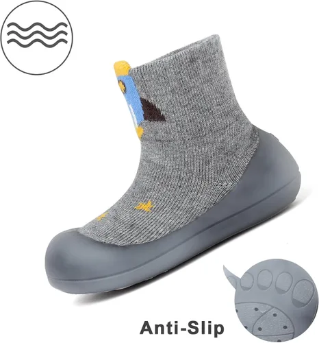 Miniatura 5 de Zapatos de calcetín para bebé, suela de goma suave, antideslizante, para interiores, para bebés, niños y niñas, zapatos de entrenamiento