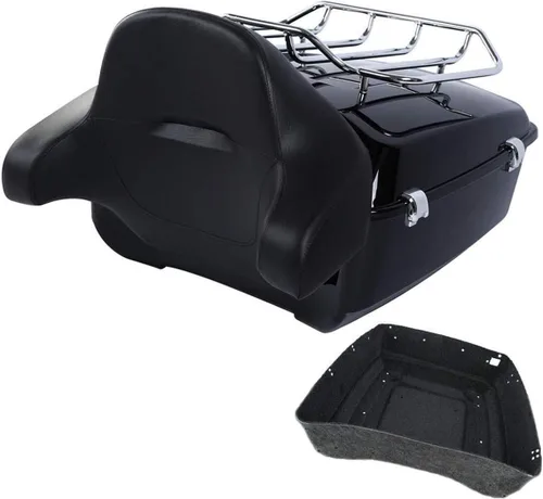 Miniatura 8 de TCMT King Caja de Maletero de Motocicleta con Respaldo Portaequipajes Soporte de Montaje 2 Up Compatible con Harley 2014-2025 Touring CVO Road King