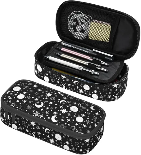 Miniatura 16 de Estuche organizador retro hippie de los años 70 con diseño de hongos florales de gran capacidad, papelería con cremallera, suministros escolares