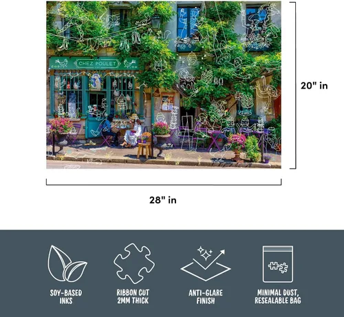 Miniatura 2 de Fred - Rompecabezas de 1000 piezas, Chez Poulet, rompecabezas para adultos impreso con tinta de soja con acabado mate, incluye póster de referencia