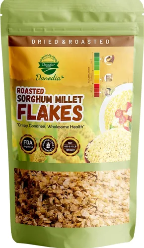 Miniatura 12 de Danodia Foods Ragi Jaggery Choco Flakes 250g/8.8 oz, Cereal de desayuno de mijo dedo con sabor a chocolate Jaggery inspirado en la India, cereal