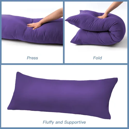 Miniatura 6 de DOWNCOOL Relleno de almohada de cuerpo completo de lujo con cubierta de fibra - Almohada de cuerpo ultra suave para dormir - Relleno de almohada