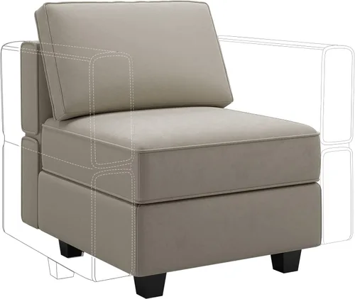 Miniatura 12 de Belffin Módulo de Almacenamiento con Otomana para Sofá Seccional Modular Asiento Cuadrado Cubo de Terciopelo Azul