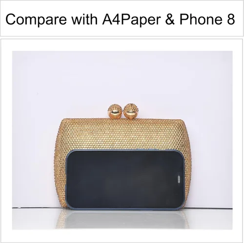 Miniatura 6 de Bolso de noche con diamantes de imitación completos para mujer, dije de cumpleaños, compromiso, boda, fiesta