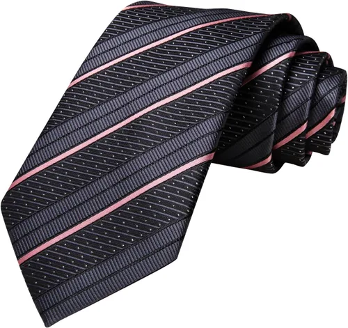 Miniatura 197 de Hi-Tie Corbatas de seda para hombre, diseño de cachemira a rayas, con bolsillo, gemelos cuadrados, conjunto formal de negocios