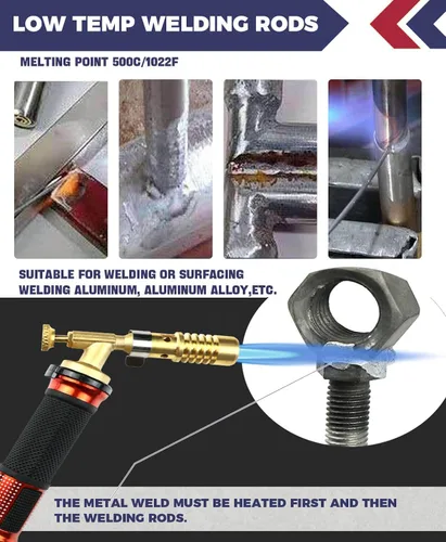 Miniatura 4 de Paquete de 100 varillas de soldadura de aluminio, solución de alambre de soldadura de núcleo de fundente, varillas de soldadura de aluminio de baja