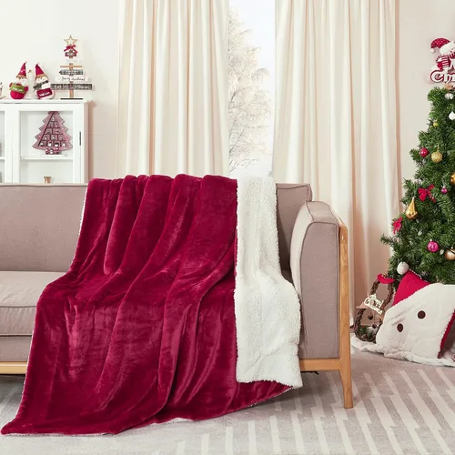 Miniatura 41 de NICETOWN Manta de Vellón Rosa para Sofá, Decoración Navideña Suave y Mullida de Felpa Manta de Regazo de Franela de Lujo para Niños, Súper Acogedora