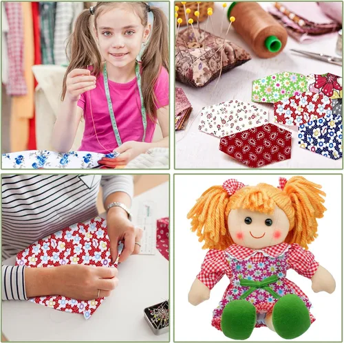 Miniatura 6 de Irenare 100 piezas de tela de algodón de 8 x 8 pulgadas cuadrados precortados de tela de acolchado, tela floral de retazos de tela de retazos