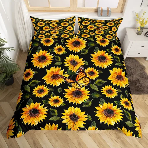 Miniatura 21 de Feelyou Juego de ropa de cama con patrón de sushi, funda de edredón de estilo japonés para niños, niñas, adolescentes, funda de edredón con temática