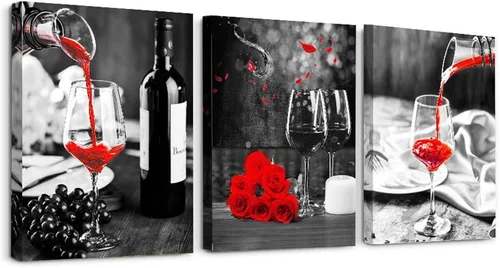 Miniatura 16 de TTHYUEWS Lienzo decorativo de pared para bar, cocina, sala de estar, oficina, baño, decoración del hogar, tablero en blanco y negro, paisaje de Piña