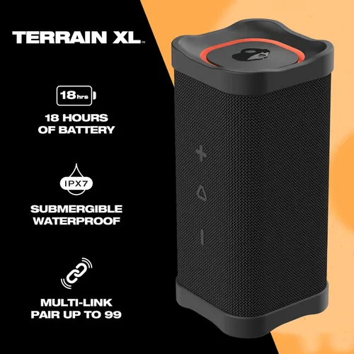 Miniatura 2 de Skullcandy Terrain XL - Altavoz Bluetooth inalámbrico IPX7, impermeable, batería de 18 horas, muñequera de nailon, estéreo inalámbrico verdadero