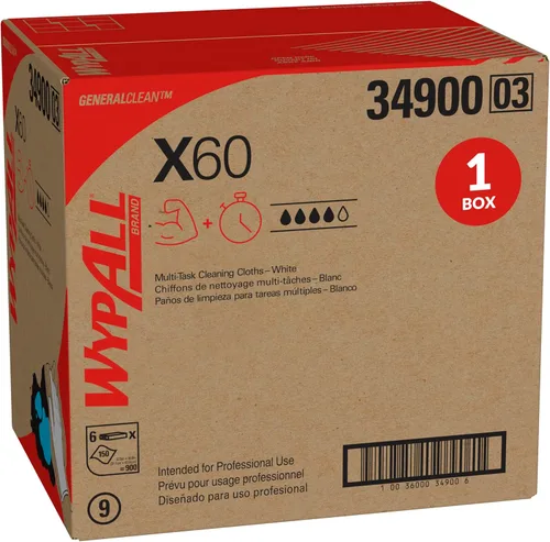 Miniatura 21 de WypAll 34790CT x 60 paños, caja pop-up, color blanco, 9 1/8 X 16 7/8, caja de 126 (paquete de 10 cajas)