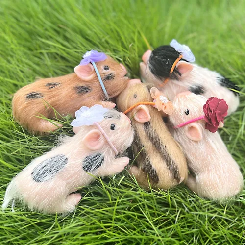 Miniatura 7 de OtardDolls Muñecas de cerdo Reborn de 5 pulgadas, realistas de silicona suave, mini muñecas de cerdo realistas para recién nacidos, suaves