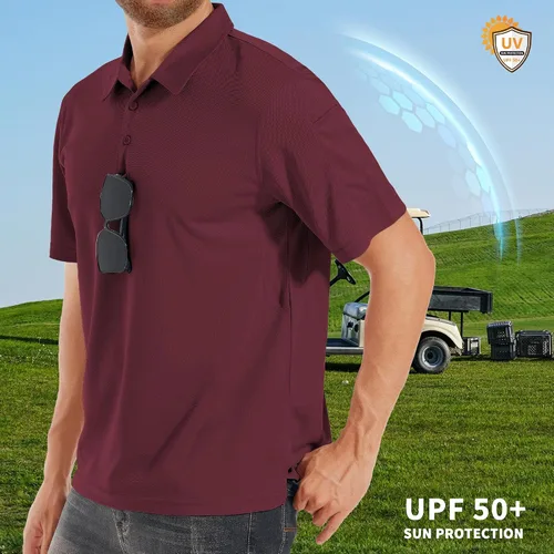 Miniatura 4 de Cityork Polo para hombre, manga corta, táctica, de secado rápido, informal, con cuello