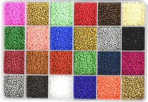 Miniatura 17 de Mandala Crafts Cuentas de cristal 6/0 para abalorios – 2500 cuentas redondas negras pequeñas Rocaille de 0.157 pulgadas para hacer joyas, collares