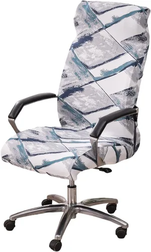 Miniatura 27 de CRFATOP Funda elástica para silla de oficina de computadora con cremallera duradera, funda para silla de escritorio giratoria universal, respaldo