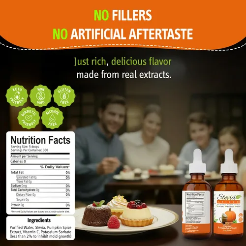 Miniatura 2 de Stevia Select Stevia líquida con sabor a especias de calabaza, café, té, bebida y edulcorante para hornear, totalmente natural, sin eritritol