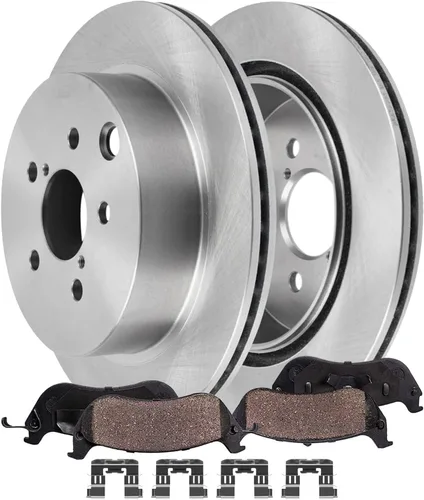 Miniatura 33 de Detroit Axle - Kit de freno trasero para Chevy Equinox Captiva Sport GMC Terrain Pontiac Torrent Saturn Vue Pinzas de freno de disco con soportes