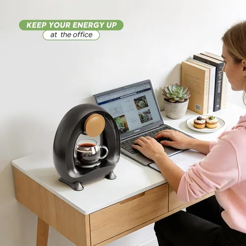 Miniatura 8 de Cafetera de una sola porción 2 en 1, cafetera rápida de 1400 W para cápsulas K-Cup y café molido, cafetera americana y de té de un solo toque con 2
