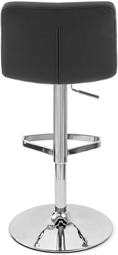 Miniatura 7 de Zuri Muebles enrejado ajustable altura giratoria taburete de bar sin brazos con base cromada - negro