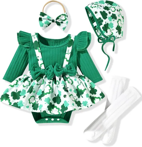 Miniatura 18 de Unutiylo Ropa de bebé recién nacida prematura con tirantes, traje de otoño e invierno, traje de manga larga con volantes