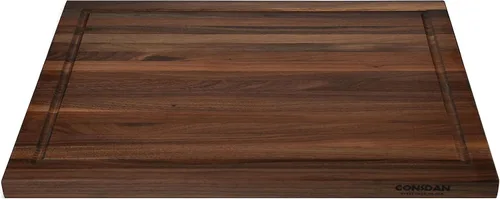 Miniatura 7 de CONSDAN Tabla de cortar de nogal para cocina, madera dura cultivada en EE.UU., 20 x 15 pulgadas, con asa interior invisible, preacabada con aceite