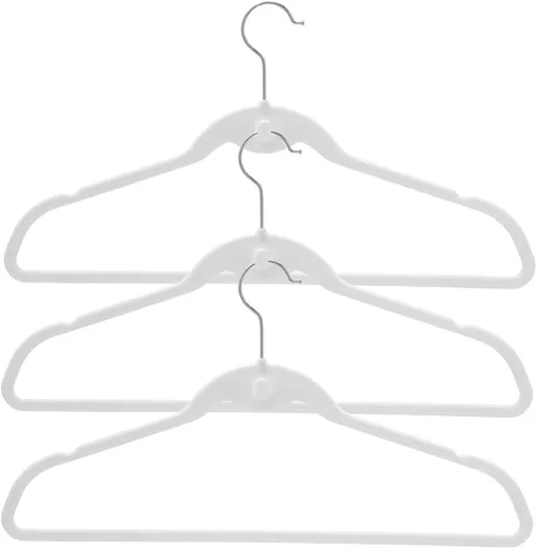 Cascade perchas con ganchos giratorios, de acero, diseño delgado y resistente que ahorra espacio Blanco