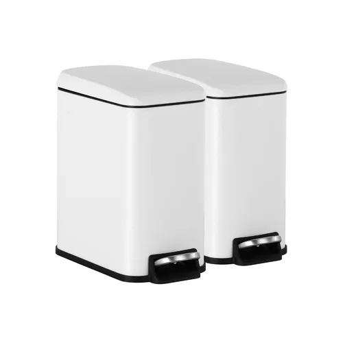 Miniatura 11 de Cubo de basura de acero inoxidable de 10 galones con tapa y asa con bisagras y asa, papelera de metal para cocina, hogar, cocina, oficina, papelera