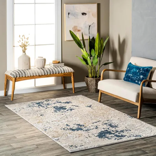 Miniatura 13 de nuLOOM Chastin - Alfombra abstracta moderna de 5 x 8 pies, moderna/contemporánea, beige/gris, para sala de estar, dormitorio, comedor, cocina