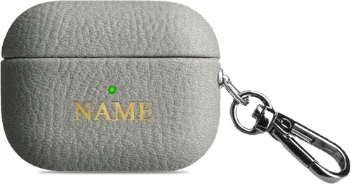 Miniatura 8 de Funda de cuero con iniciales personalizadas para Apple Airpods Pro de 2ª generación, funda vegana de lujo con llavero y letras en relieve con nombre