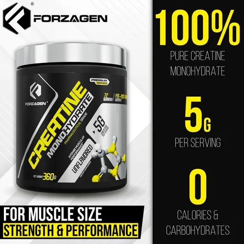 Miniatura 4 de Forzagen Monohidrato de creatina en polvo sin sabor, creatina micronizada en polvo para ganancia muscular para hombres y mujeres, creatina