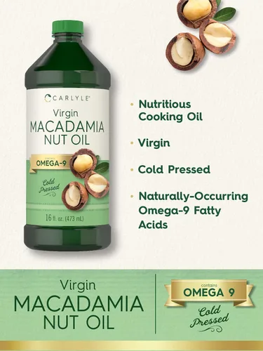 Miniatura 3 de Carlyle Aceite de nuez de macadamia Botellas de 3 x 16 onzas líquidas Virgen prensado en frío con omega-9 Grado alimenticio para cocinar