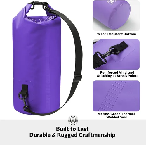 Miniatura 3 de STOVER 5/10/25/30/40/55L Waterproof Dry Bag- Roll-Top Backpack w/Phone Case- Kayaking, Hiking, Camping, Boating- Men/Women 10L morado
