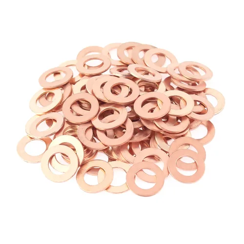 HELIFOUNER 100 Piezas M8x14x1.0mm Arandelas de Cobre, Arandelas de Sellado Métricas de Cobre, Diámetro Interior 8mm, Diámetro Exterior 14mm, Grosor