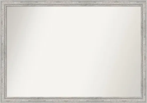 Miniatura 475 de Amanti Art Espejo de baño plateado para sobre fregadero, 23 x 23 pulgadas, espejo cuadrado plateado en ángulo, marco de madera moderno medio, se