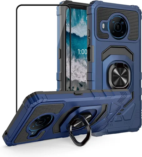 Miniatura 11 de Ailiber Funda para Nokia X100, Nokia X100 con protector de pantalla de vidrio templado, soporte de anillo para montaje magnético de automóvil, funda