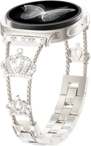 Miniatura 44 de KADES Compatible with Samsung Galaxy Watch 8/8 Classic / 7/6 / 5/4 Band, 40mm 44mm 45mm 47mm, Luxury Diamond Bracelet Chain Band for Women, Bling