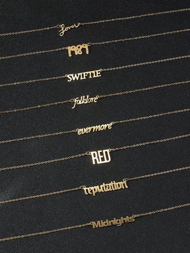 Miniatura 2 de Adoshine Collar Taylor Reputation All too well 1989 Mid night Eras Speaknow Fearless Signature Folklore Collar Joyería Regalos Musicales