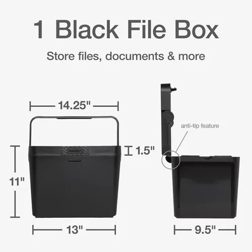 Miniatura 6 de Pendaflex Caja de archivos portátil, tamaño carta, 14.25 x 9.25 x 11 pulgadas, color negro