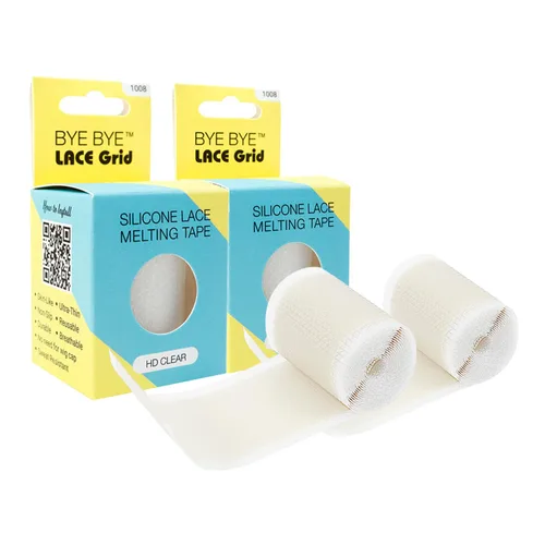 Miniatura 10 de STUDIO LIMITED Cinta de fusión de silicona para peluca de encaje y nudos, cinta de fusión Bye Bye Lace Grid HD natural para ocultar la piel