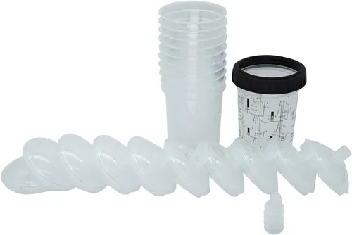Miniatura 6 de Kit de tazas y revestimientos para mezclar pintura automotriz, taza desechable para pistola de pintura en aerosol, tapas y adaptadores para filtrar