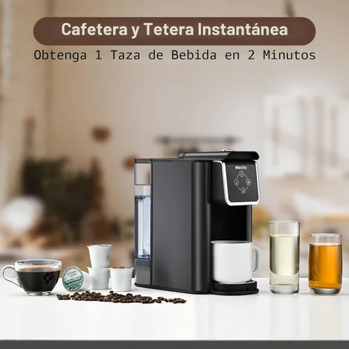 Miniatura 2 de Mecity Cafetera 3 en 1 de una sola porción, máquina de café compatible con cápsulas K Cup, cafetera instantánea, tetera, taza de 6,8,10 onzas, Gris