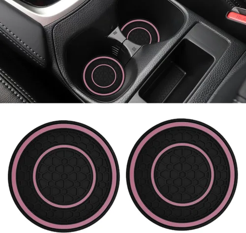 Miniatura 13 de 2 PCS Posavasos para Portavasos de Automóvil, 2.75 Pulgadas Alfombrillas Antideslizantes Antipolvo para Portavasos de Auto, Posavasos de Inserción